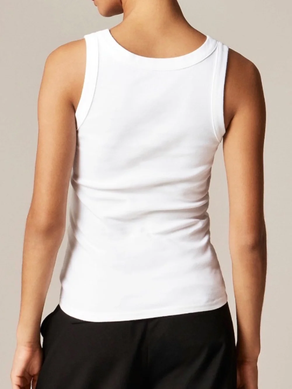 NWT J.Crew White Perfect-fit high-neck tank top SZ L